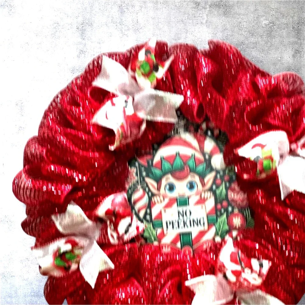 Handmade Mesh Christmas Wreath